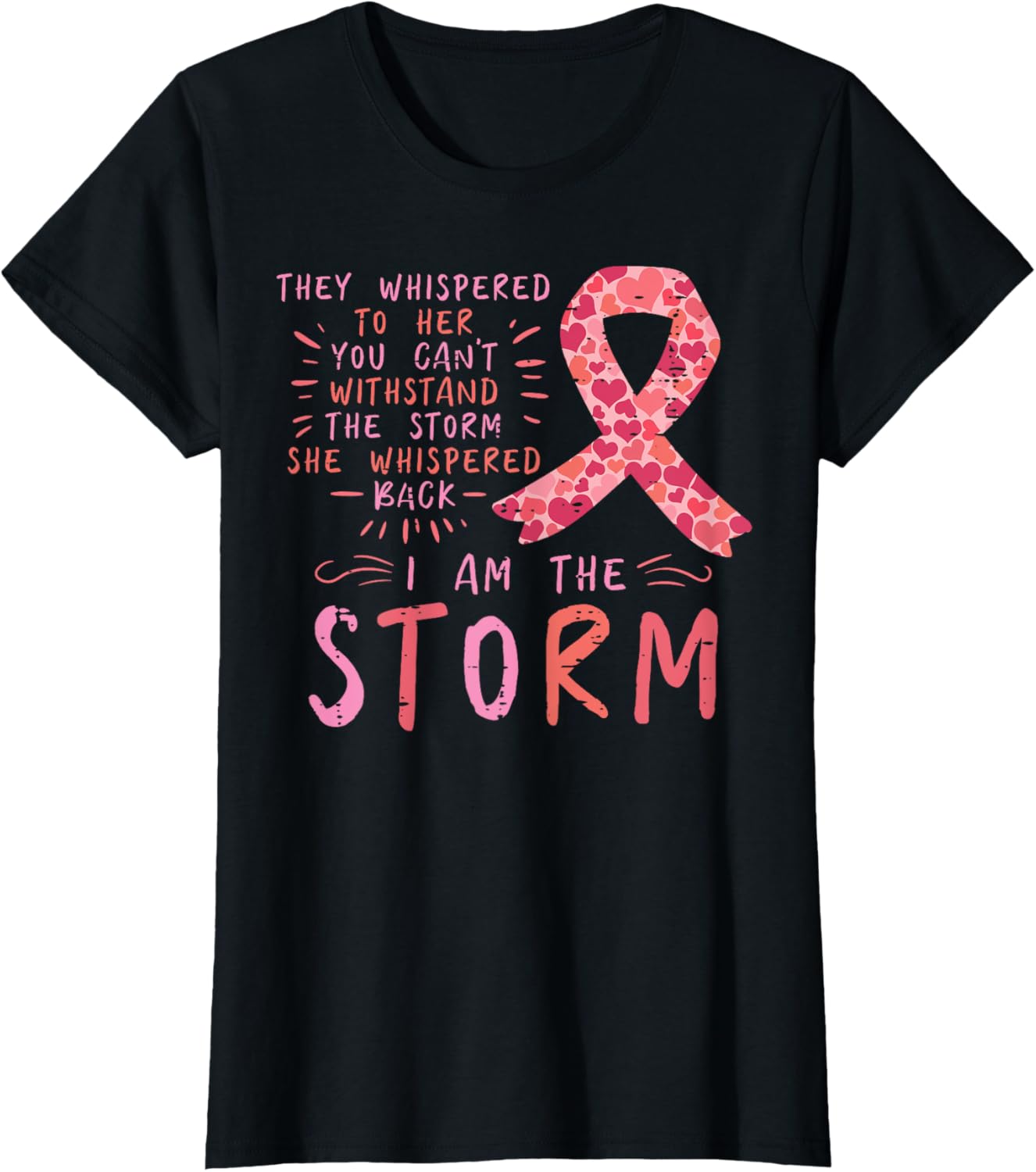 Breast Cancer Ribbon I Am The Storm Survivor Awareness Women T-Shirt
